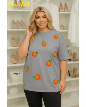 Женская футболка Ткань: Х/Б (Оверсайз) Размеры: 48-58 единый