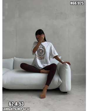 Женская футболка ткань хлопок Размер единый 44-52