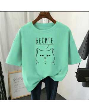 ЖЕНСКАЯ ФУТБОЛКА ТКАНЬ ХЛОПОК