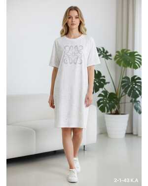 Женская Туника Состав 100% COTTON, ОГ 110см Тянется, Длина 98см Раз: 50/54 (ЕДИНЫЙ)