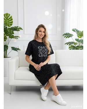 Женская Туника Состав 100% COTTON, ОГ 110см Тянется, Длина 98см Раз: 50/54 (ЕДИНЫЙ)