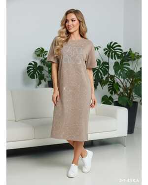 Женская Туника Состав 100% COTTON, ОГ 110см Тянется, Длина 98см Раз: 50/54 (ЕДИНЫЙ)