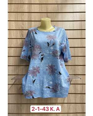 Женская Футболка, хлопок Состав 95% COTTON,5% POLYESTER, ОГ 116см Длина 70см Раз: 50/54 (ЕДИНЫЙ)