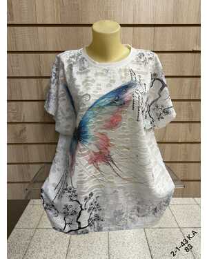 Женская футболка ткань хлопок Размер 56-60 (ЕДИНЫЙ)