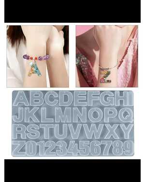 Силиконовая форма для букв и цифр, 36 полостей Front side.