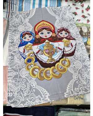 Льняное полотенце В упаковке 10шт БЕЗ ВЫБОРА РИСУНКА