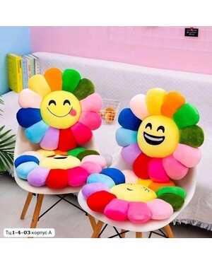 Подушка мягкая радуга 2в1 Сидушка подушка Размер большой 40см.