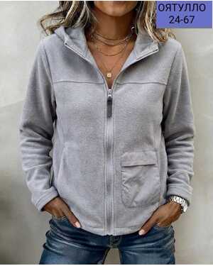 Женский Утеплённый бомбер с капюшоном в размер Ткань двусторонний флис Фабричное Качество
