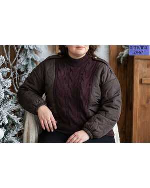 Женский Вязаный утеплённый свитер с горлом Фабричное Качество Размер 50/58 единый