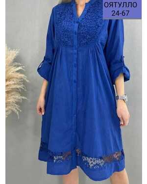 Женское платье ткань лен полиэстер