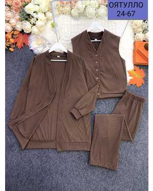 Женский костюм тройка Ткань: Турецкая Микро Лапша