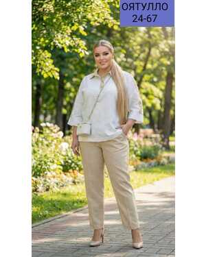 Женский костюм ткань лен полиэстер