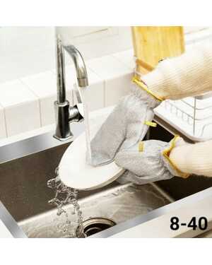 Перчатки узелковая сетка для мытья посуды