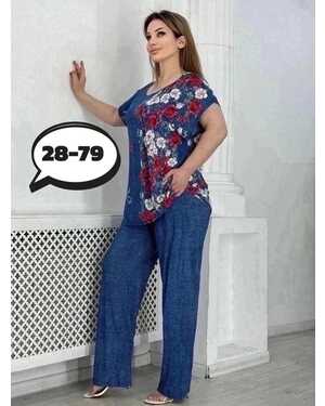 Женский костюм в размер ткань масло