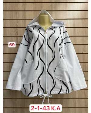 Женская Ветровка, хлопок С капюшоном Состав 100% COTTON, ОГ 124см, Длина 70см Марк. Раз: 2XL(52) 3XL(54) 4XL(56)-5XL(58)