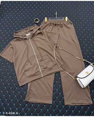 Женский Костюм двойка, хлопок Состав 95% COTTON, 5% SPANDEX Штаны Длина 100см Раз: 50/54 (ЕДИНЫЙ)