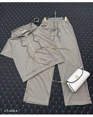 Женский Костюм двойка, хлопок Состав 95% COTTON, 5% SPANDEX Штаны Длина 100см Раз: 50/54 (ЕДИНЫЙ)