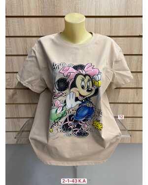 ЖЕНСКАЯ ФУТБОЛКА ТКАНЬ 95% COTTON, 5% SPANDEX РАЗМЕР ЕДИНЫЙ 52-56