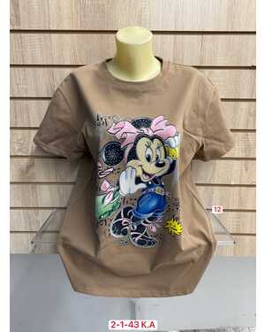 ЖЕНСКАЯ ФУТБОЛКА ТКАНЬ 95% COTTON, 5% SPANDEX РАЗМЕР ЕДИНЫЙ 52-56