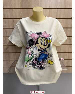 ЖЕНСКАЯ ФУТБОЛКА ТКАНЬ 95% COTTON, 5% SPANDEX РАЗМЕР ЕДИНЫЙ 52-56