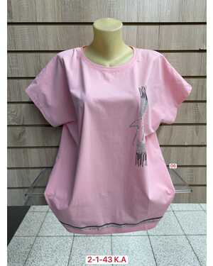 ЖЕНСКАЯ ФУТБОЛКА ТКАНЬ 95% COTTON, 5% SPANDEX РАЗМЕР ЕДИНЫЙ 54-58