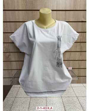 ЖЕНСКАЯ ФУТБОЛКА ТКАНЬ 95% COTTON, 5% SPANDEX РАЗМЕР ЕДИНЫЙ 54-58