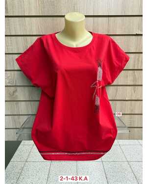 ЖЕНСКАЯ ФУТБОЛКА ТКАНЬ 95% COTTON, 5% SPANDEX РАЗМЕР ЕДИНЫЙ 54-58