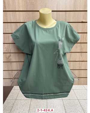 ЖЕНСКАЯ ФУТБОЛКА ТКАНЬ 95% COTTON, 5% SPANDEX РАЗМЕР ЕДИНЫЙ 54-58