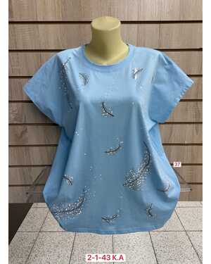 ЖЕНСКАЯ ФУТБОЛКА ТКАНЬ 95% COTTON, 5% POLYESTER РАЗМЕР ЕДИНЫЙ 54-58