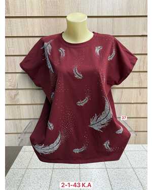 ЖЕНСКАЯ ФУТБОЛКА ТКАНЬ 95% COTTON, 5% POLYESTER РАЗМЕР ЕДИНЫЙ 54-58