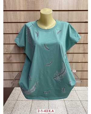 ЖЕНСКАЯ ФУТБОЛКА ТКАНЬ 95% COTTON, 5% POLYESTER РАЗМЕР ЕДИНЫЙ 54-58