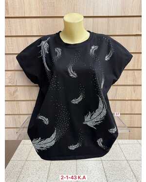 ЖЕНСКАЯ ФУТБОЛКА ТКАНЬ 95% COTTON, 5% POLYESTER РАЗМЕР ЕДИНЫЙ 54-58