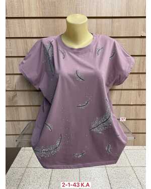 ЖЕНСКАЯ ФУТБОЛКА ТКАНЬ 95% COTTON, 5% POLYESTER РАЗМЕР ЕДИНЫЙ 54-58