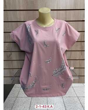 ЖЕНСКАЯ ФУТБОЛКА ТКАНЬ 95% COTTON, 5% POLYESTER РАЗМЕР ЕДИНЫЙ 54-58