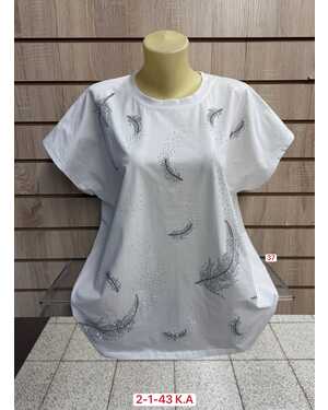 ЖЕНСКАЯ ФУТБОЛКА ТКАНЬ 95% COTTON, 5% POLYESTER РАЗМЕР ЕДИНЫЙ 54-58