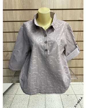 ЖЕНСКАЯ БЛУЗКА ТКАНЬ 95% COTTON, 5% SPANDEX Раз: XL(50) - 2XL(52) - 3XL(54) - 4XL(56)