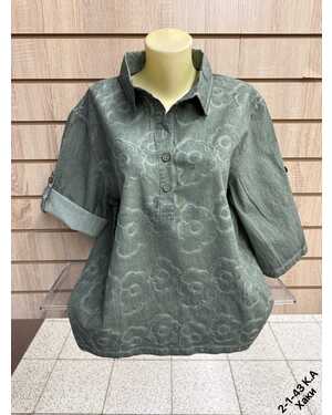 ЖЕНСКАЯ БЛУЗКА ТКАНЬ 95% COTTON, 5% SPANDEX Раз: XL(50) - 2XL(52) - 3XL(54) - 4XL(56)