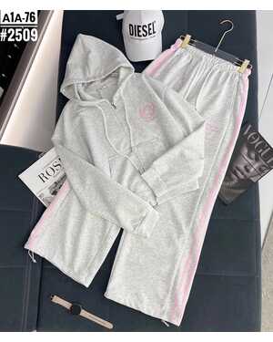 Женский Штаны+свитшот на замке Модель оверсайз Размер единый 42/50