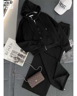 Женский Штаны+свитшот на замке Модель оверсайз Размер единый 42/50