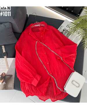 Женская оверсайз Двойка Рубашка+Майка Размер: единый 42/50