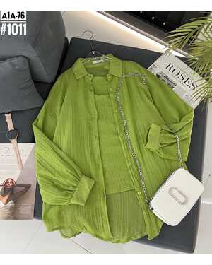 Женская оверсайз Двойка Рубашка+Майка Размер: единый 42/50