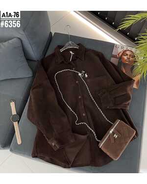 Женская Рубашки оверсайз Ткань вельвет Размер: единый 46/52