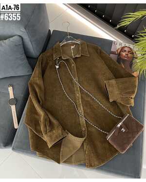 Женская Рубашки оверсайз Ткань вельвет Размер: единый 46/52