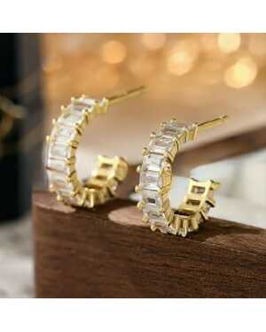 Серьги дорожка из камней