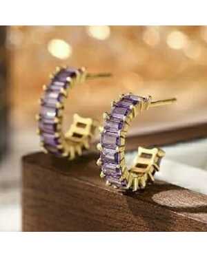 Серьги дорожка из камней