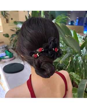 Милая сетчатая заколка для волос с цветком