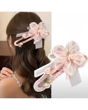 Милая сетчатая заколка для волос с цветком