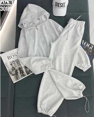 костюм двойка оверсайз Штаны+свитшот на замке Размеры единый 44/50