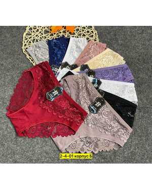 Трусики женские ткань хлопок В упаковке 10шт один размер разные цвета