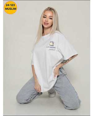 Женская футболка Фабричный Китай. Размер единый 48-56